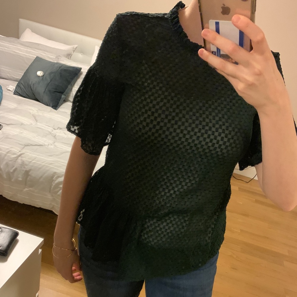 Emerald green chiffon top